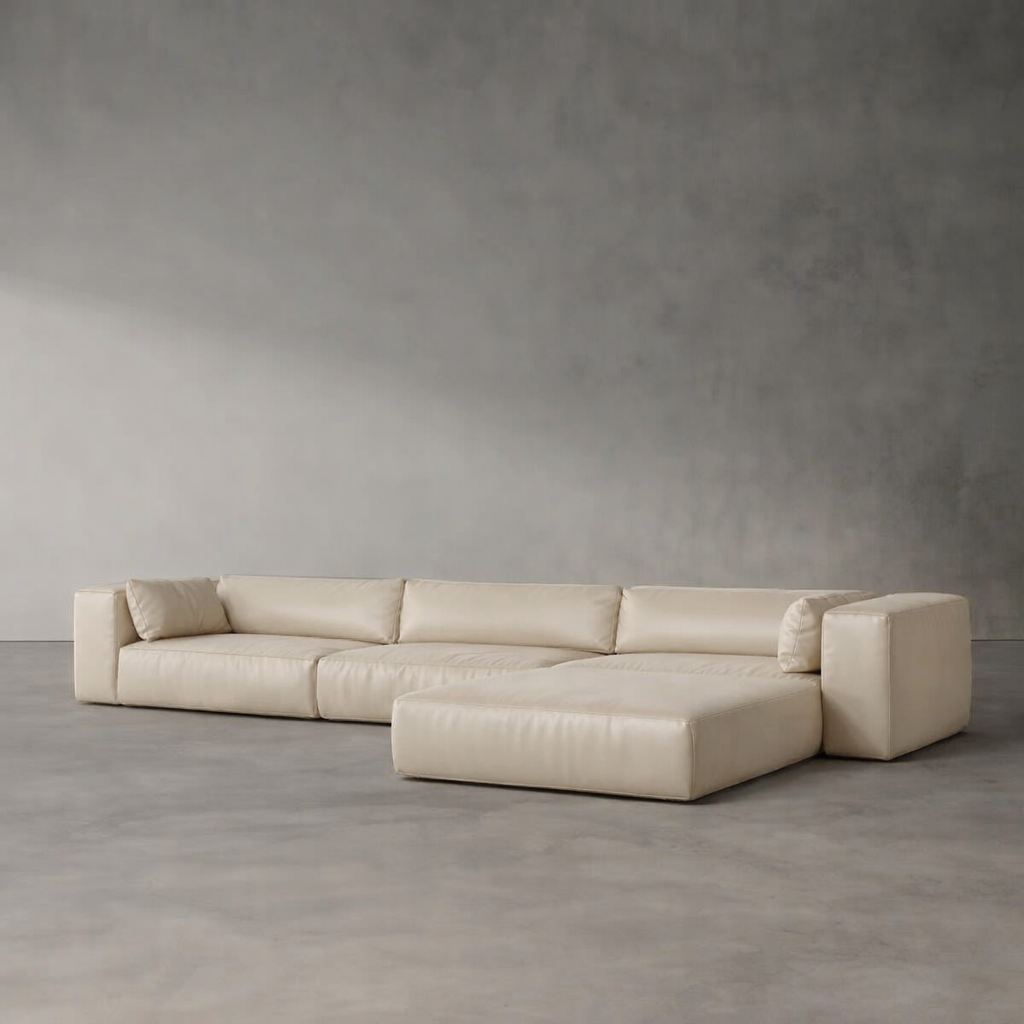 HAGGERSTON LEATHER CORNER SOFA