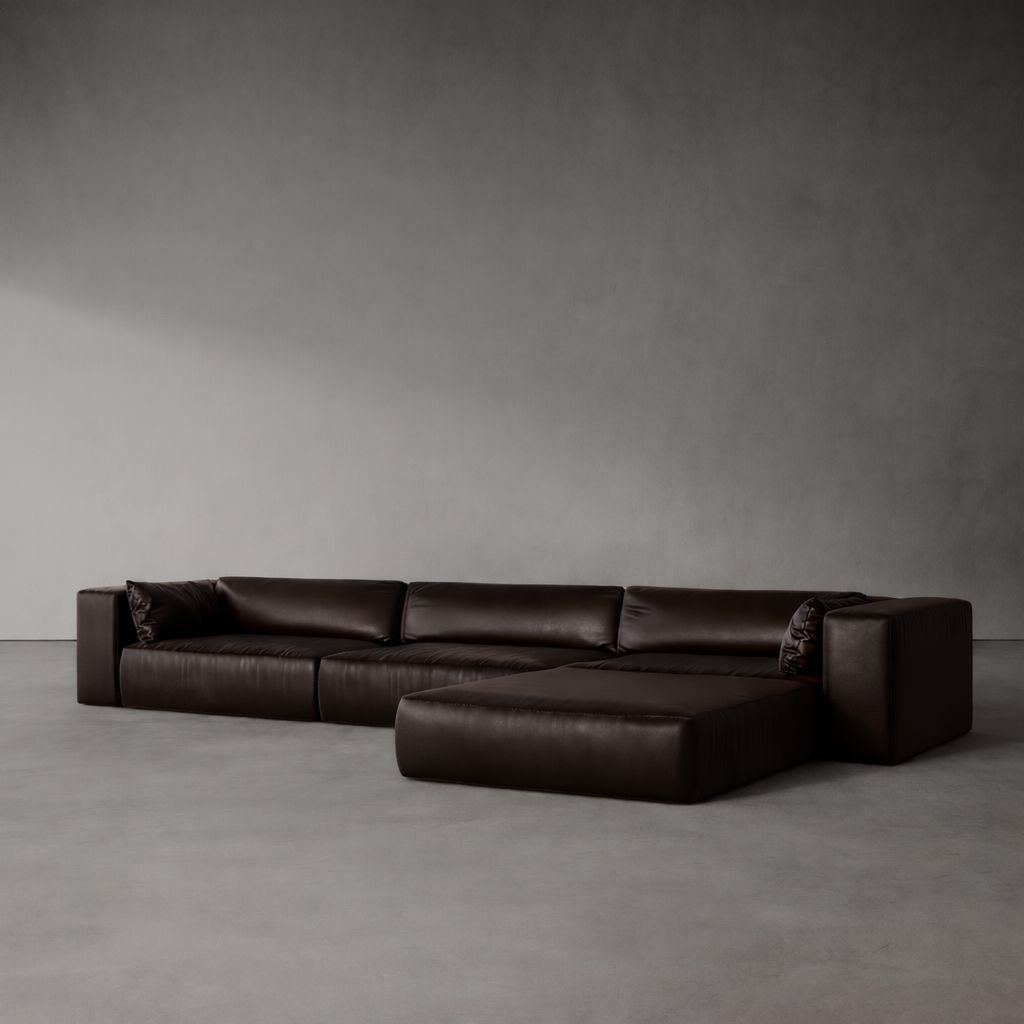 HAGGERSTON LEATHER CORNER SOFA